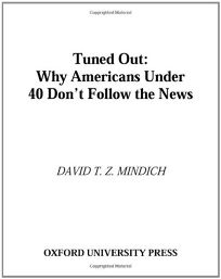 TUNED OUT: Why Americans Under 40 Dont Follow the News